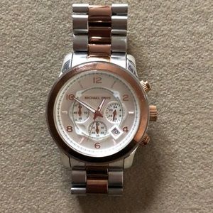 Rose gold and silver Michael Kors watch